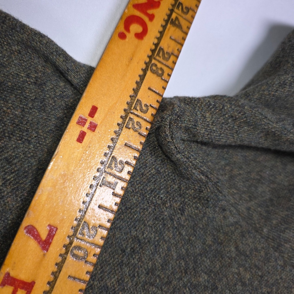 Polo Ralph Lauren Mens Large Olive Green Long Sleeve Polo Shirt Orange Pony - Picture 4 of 6